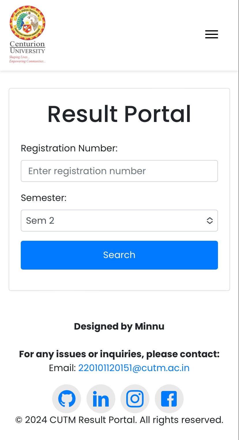 CUTM Result Portal